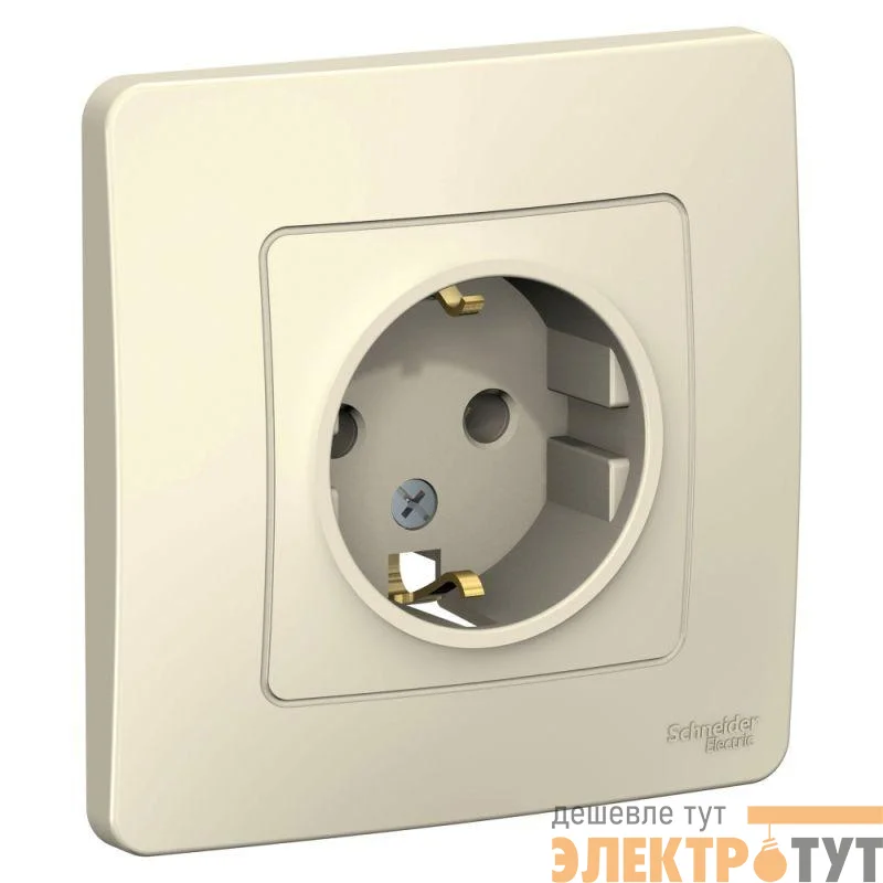 Розетка 1-м СП Blanca 16А IP20 250В с заземл. без защ. шторок молоч. SchE BLNRS001012