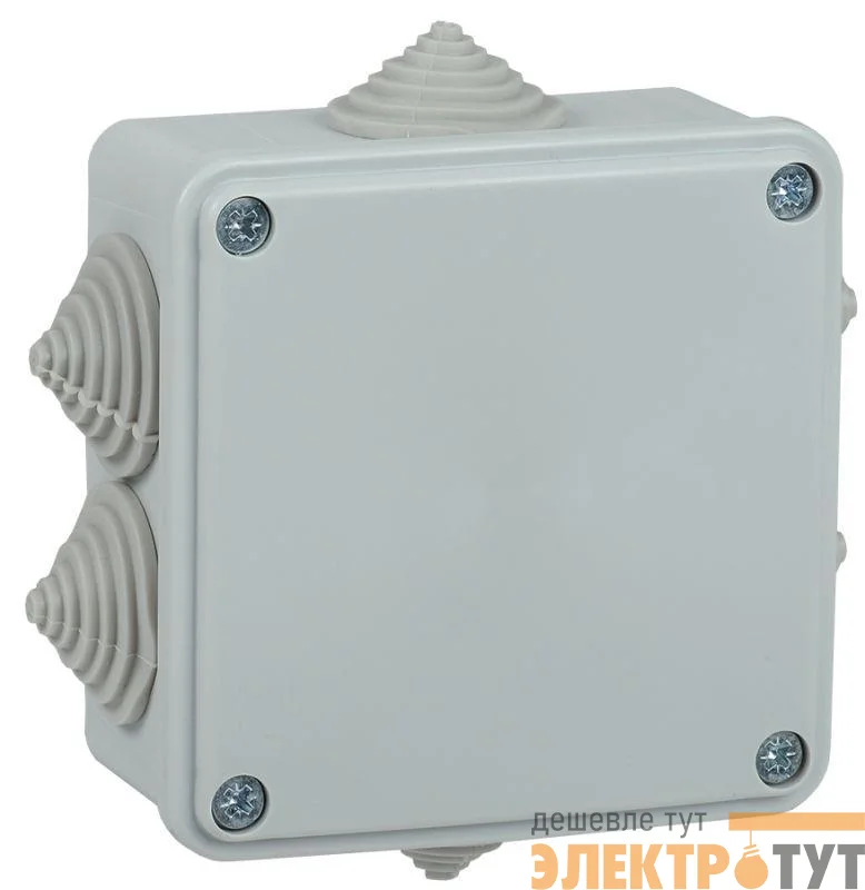 Коробка распаячная ОП КМ 100х100х45 IP44 6 вводов (RAL7035) IEK UKO11-100-100-045-K41-44