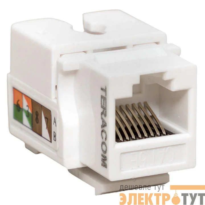 Модуль Keystone RJ45 кат.5E неэкранир. 110 IDC 90град. бел. TERACOM PRO EKF TRP-KSTN-90D-5EUTP-WH