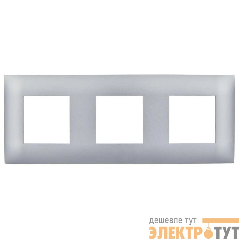 Рамка 3-м SKANDY SK-F03S серебр. IEK SK-M32-K23