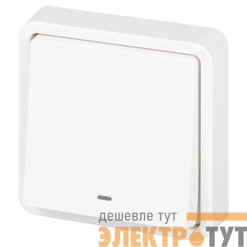 Переключатель Эксперт 11-1527-01 с подсветкой IP55 10АХ-250В СУ бел. Эра Б0063253