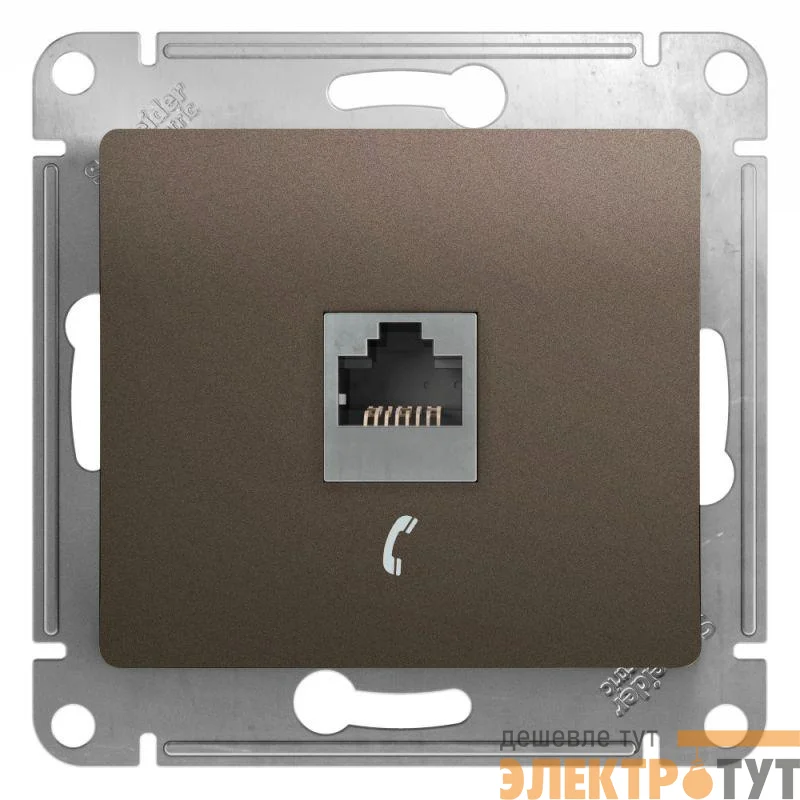 Механизм телефонной розетки 1-м Glossa RJ11 шоколад SchE GSL000881T