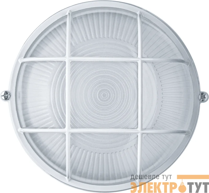 Светильник ЛОН 94 803 NBL-R2-60-E27/WH 1х60Вт E27 IP54 (аналог НПБ 1302 бел. круг с решеткой 60Вт) Navigator 94803