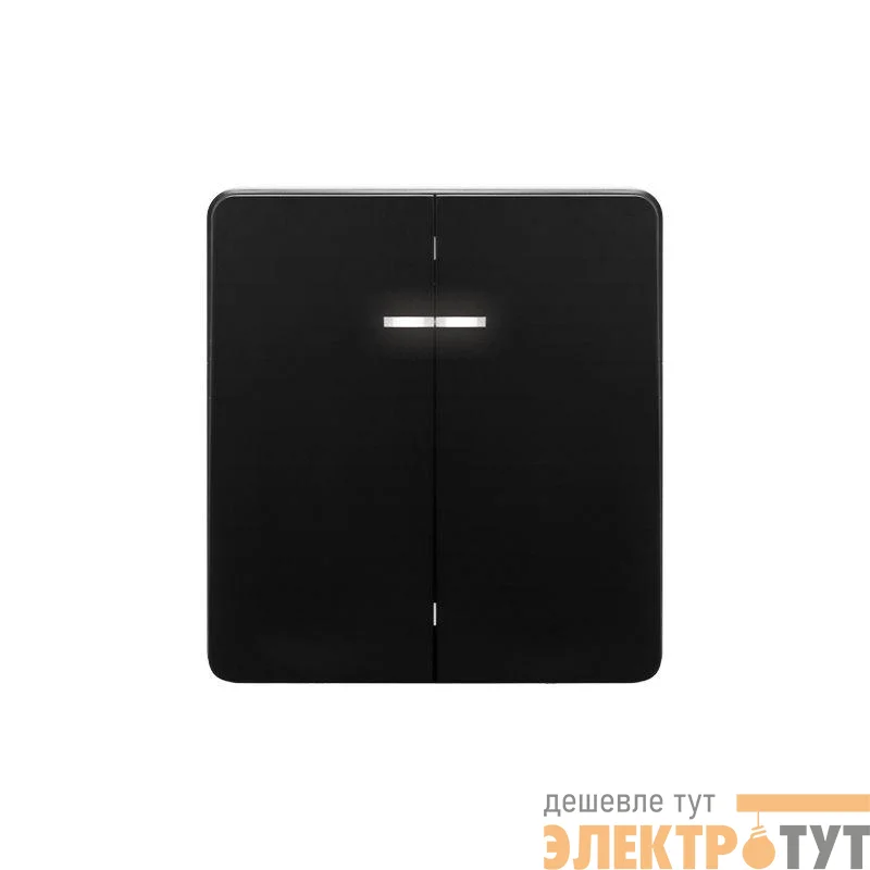 Выключатель 2-кл. СП ROUND MIELE 10А с подсветкой оникс Kranz KR-78-0714-3