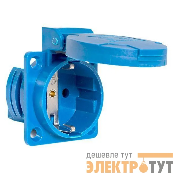 Розетка панельная 112 скрытая 2P+PЕ 16А 220В IP44 с защ. крышкой EKF ps-112-16-220