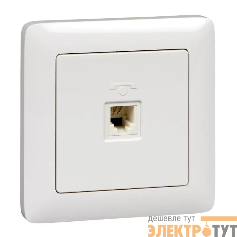 Розетка телефонная СП Хит 160В 1А бел. SchE RT-4S3-B