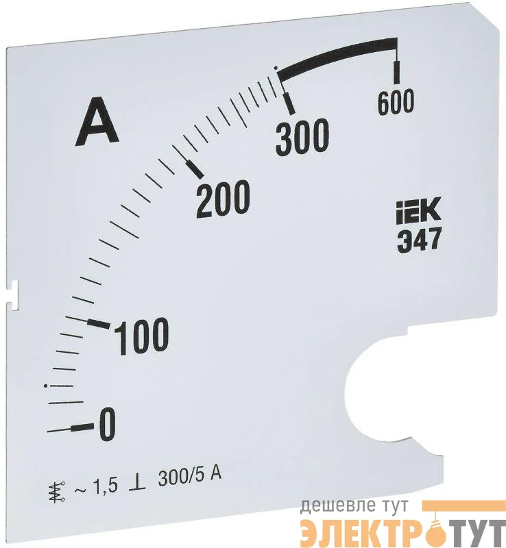 Шкала сменная для амперметра Э47 300/5А-1.5 96х96мм IEK IPA20D-SC-0300