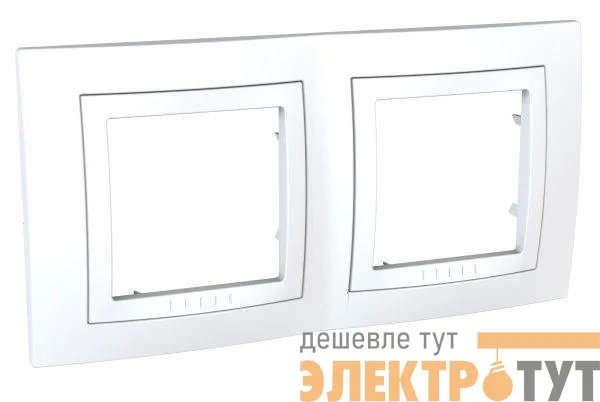 Рамка 2-м Unica с декор. накл. бел. SchE MGU2.004.18
