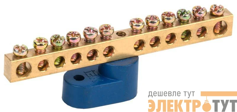 Шина нулевая ШНИ-6х9-12-У1-С на одном угловом изоляторе IEK YNN10-69-12C1-K07