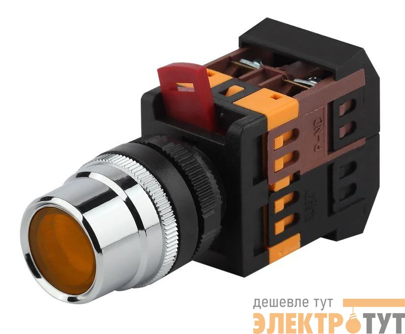 Кнопка ABLF-22 желт. d22мм неон/240В 1з+1р BBT10-ABLF-K05E ЭРА Б0045649