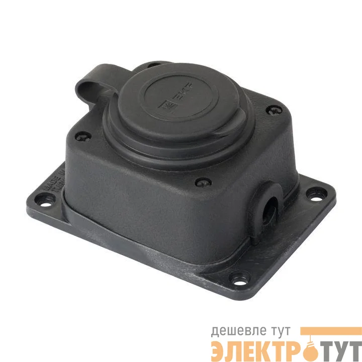 Розетка настенная 16А IP44 230В 2P+PE с защ. крышкой каучук PROxima EKF RPS-014-16-230-44-r