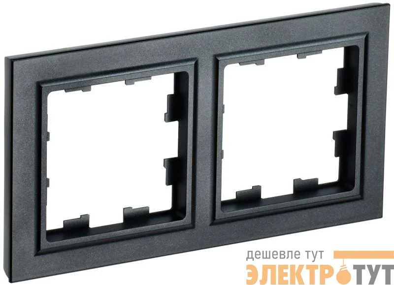 Рамка 2-м BRITE РУ-2-БрЧ черн. IEK BR-M22-K02