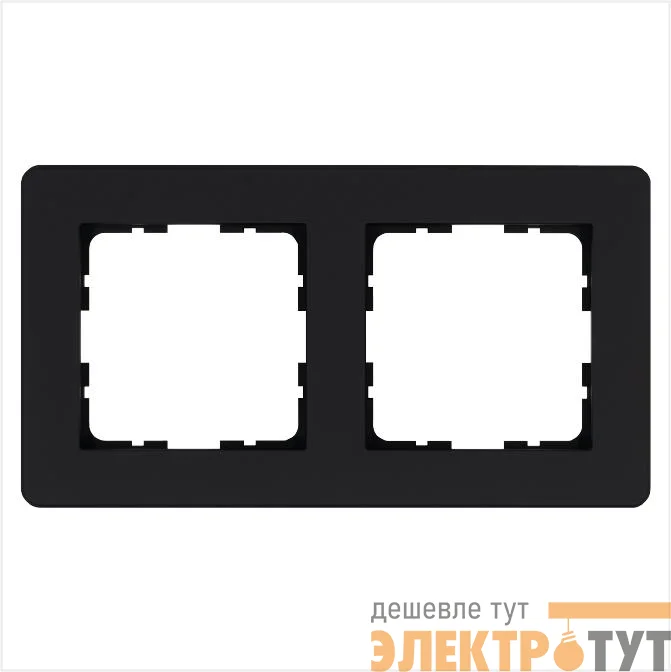 Рамка 2-м G-Flex черн. матов. soft touch Jasmart G1102PB