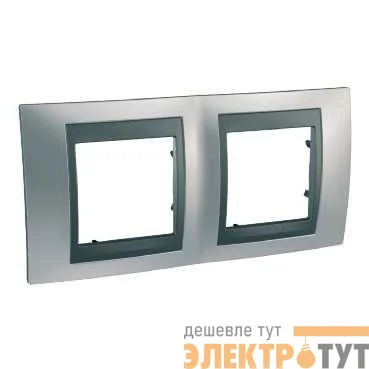 Рамка 2-м Unica Top матов. хром/графит SchE MGU66.004.238