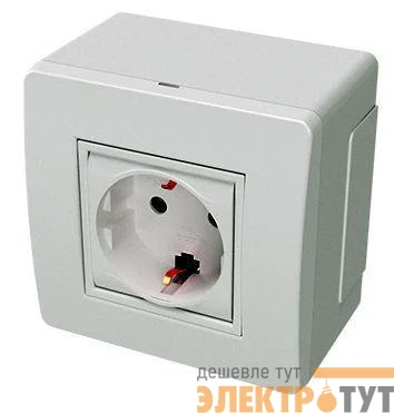 Коробка 1-м ОП PDD-N60 16А IP00 с заземл. с силовой роз. BRAVA 2мод. корич. DKC 10482B