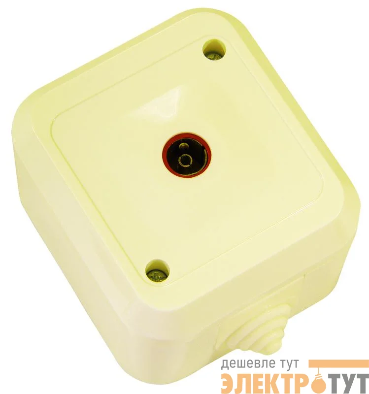 Розетка телевизионная проходная IP44 крем. Makel 18207