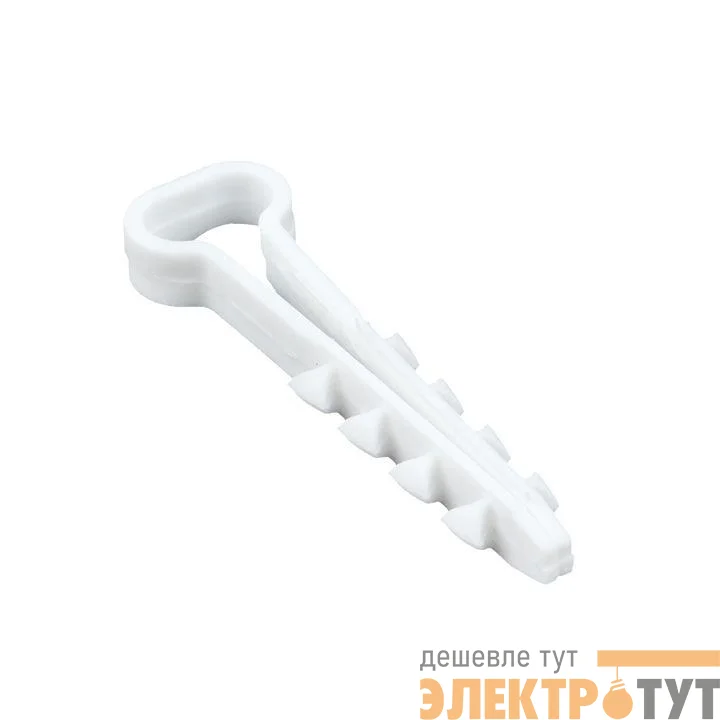 Дюбель-хомут d5-10мм для плоского кабеля полипропилен бел. (уп.50шт) EKF plc-cd-5x10w