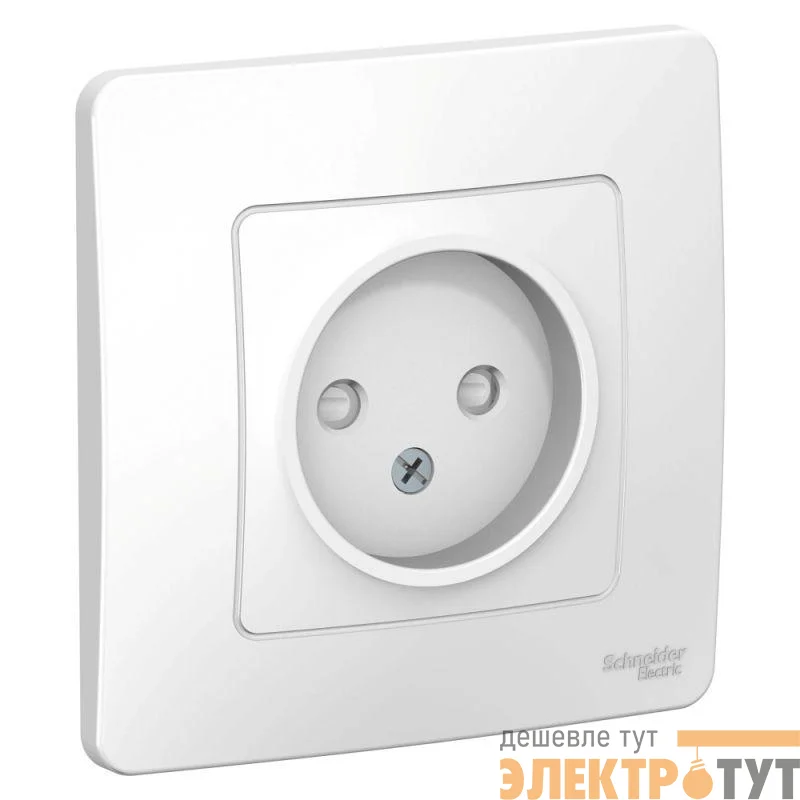 Розетка 1-м СП BLANCA 16А 250В защ. шторки без заземл. бел. SchE BLNRS000111