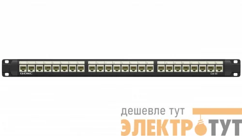 Патч-панель 19дюйм 1UCAT5E 24 модуля RJ45 неэкранированная DKC RN5PPU24