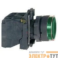 Кнопка без фикс. 1НO+1НЗ с инд. зел. SchE XB5AW33M5