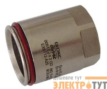 Муфта труба-коробка взрывозащищенная Ex e с внутр. резьбой DT 25мм M25х1.5 IP66/67 никелир. латунь DKC EX6112-A25