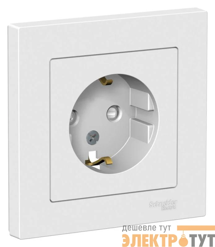 Розетка AtlasDesign с заземл. со шторками 16А в сборе лотос SE ATN001344