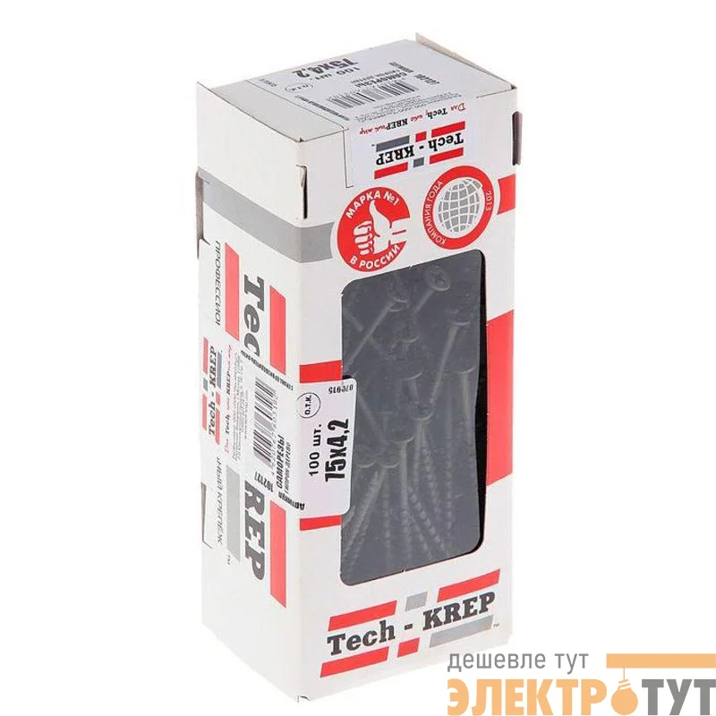 Саморез 4.2х75 гипсокартон-дерево (уп.40шт) пакет Tech-Krep 125471