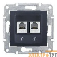 Механизм розетки телеф. 2-м СП Sedna графит SchE SDN4201170