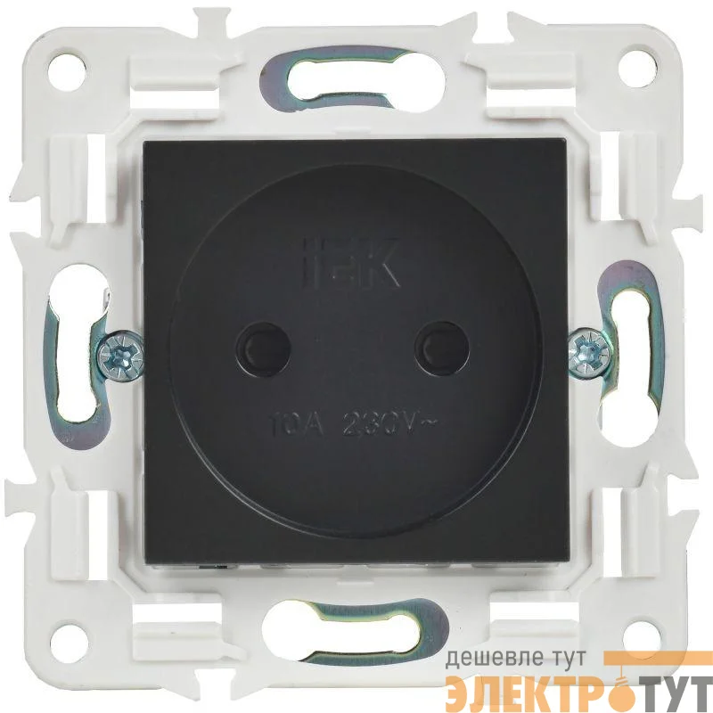 Розетка SKANDY 10А без заземл. защ. шторки SK-R01Bl черн. IEK SK-R13-10-K02