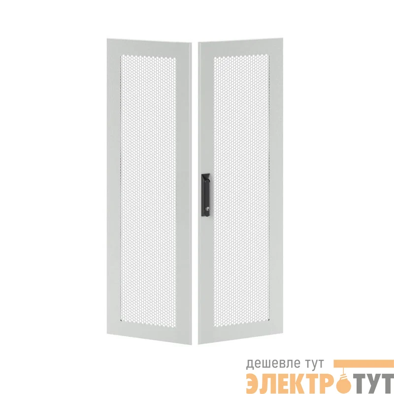 Дверь двустворчатая для IT-CQE 1200х600 перфорир. RAL7035 DKC RGITCPMD1260
