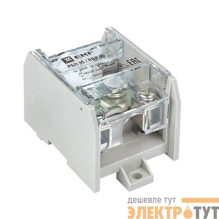 Блок распределительный проходной РБП 95 (1х95-4х16кв.мм) 232/100А PROxima EKF RBP-95-100