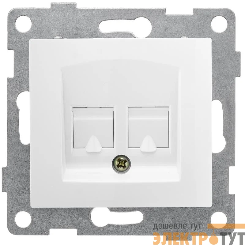 Розетка компьютерная 2-м СП Bravo RJ45 механизм бел. GUSI С10К2-001