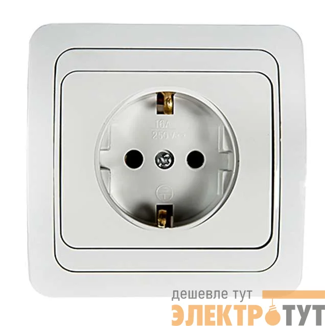 Розетка 1-м CLASSICO с заземл. 2028 бел. ASD / IN HOME 4680005959907