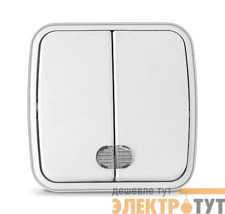 Выключатель 2-кл. ОП Электра 10А IP20 с подсветкой бел. Союз 0030