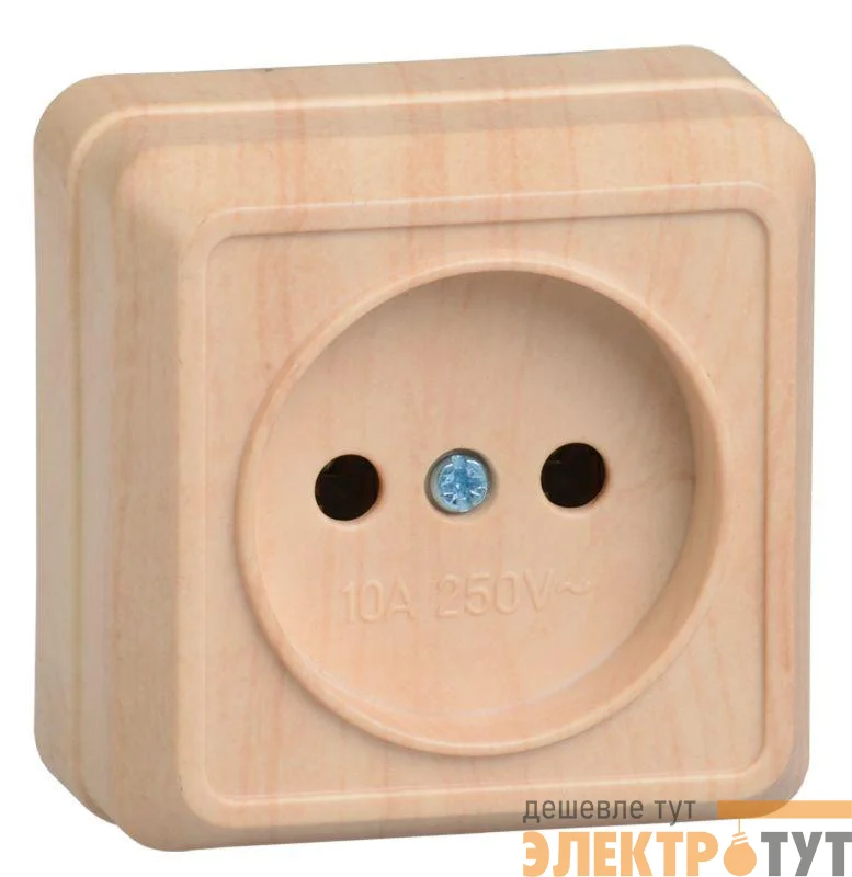 Розетка 1-м ОП Октава 10А IP20 без заземл. сосна GENERICA ERO10-K03-10-DC
