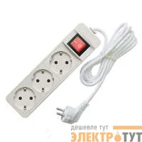 Удлинитель 3х5м с заземл. 10А IP20 2.2кВт ПВС с выкл. Союз 481S-7305