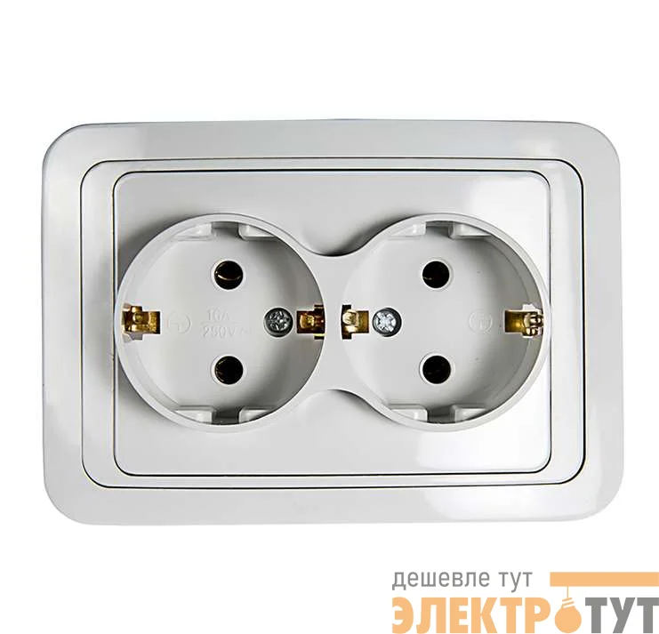 Розетка 2-м CLASSICO с заземл. 2128 бел. ASD / IN HOME 4680005959921