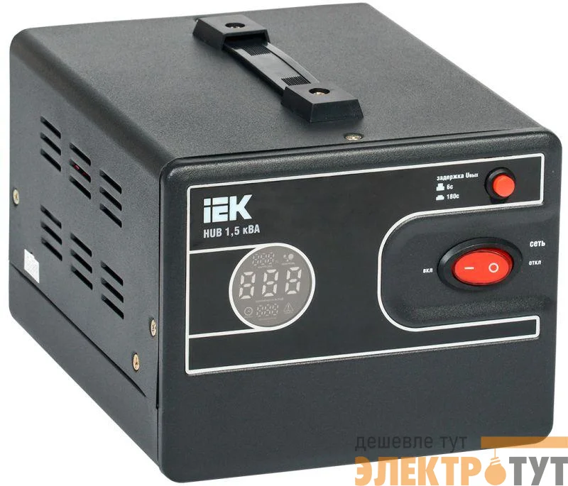 Стабилизатор напряжения 1ф 1.5кВА HUB переносной IEK IVS21-1-D15-13