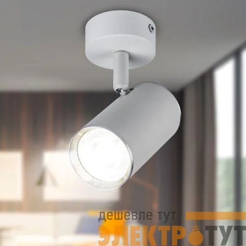 Светильник OL35 WH MR16 GU10 IP20 настенно-потолочный спот бел. хром ЭРА Б0056363