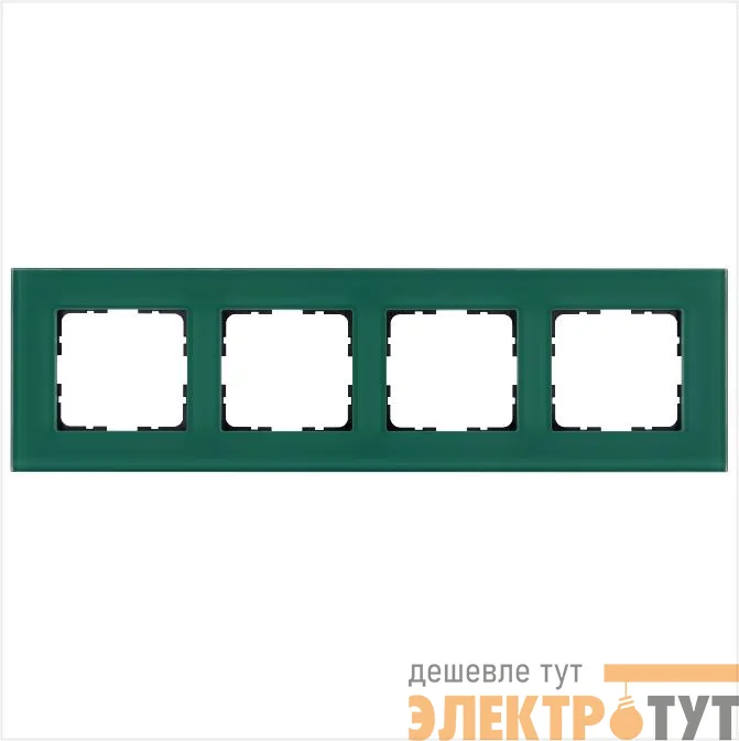 Рамка 4-м G-Glass стекло лазурн. Jasmart G1004GJ