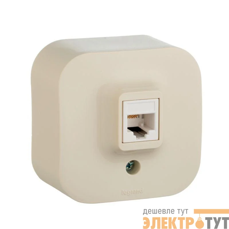 Розетка информационная 1-м ОП Quteo RJ45 CAT.5E UTP сл. кость Leg 782254