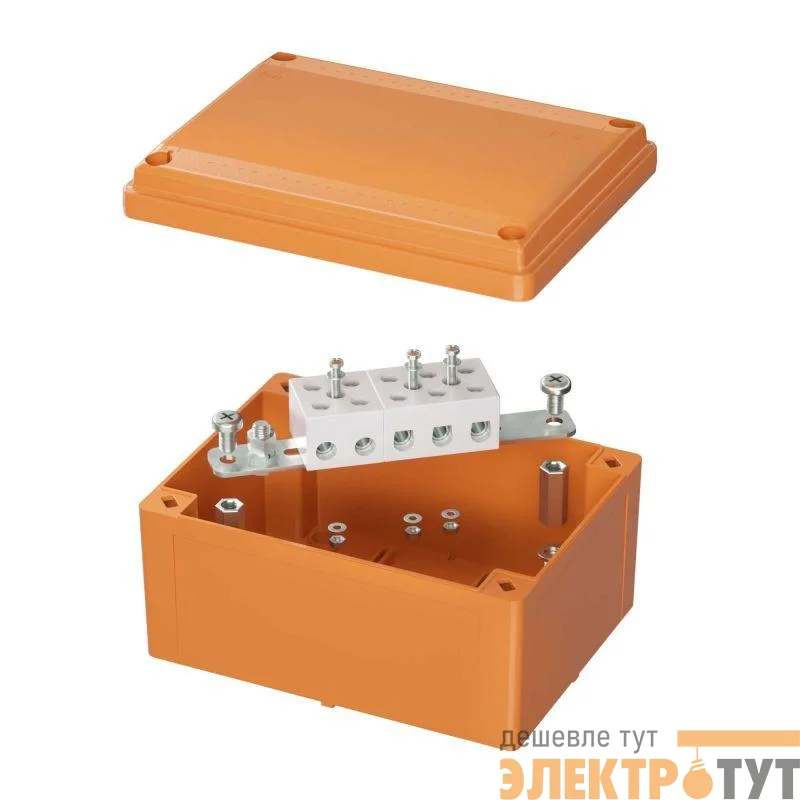 Коробка ответвительная FS 150х110х70мм 5р 450В 30А 16кв.мм с гладкими стенками и клеммн. IP56 пластик. DKC FSB20516