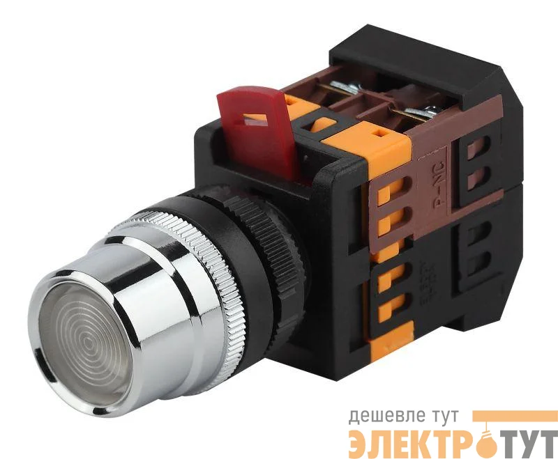 Кнопка ABLF-22 бел. d22мм неон/240В 1з+1р BBT10-ABLF-K01E ЭРА Б0045647