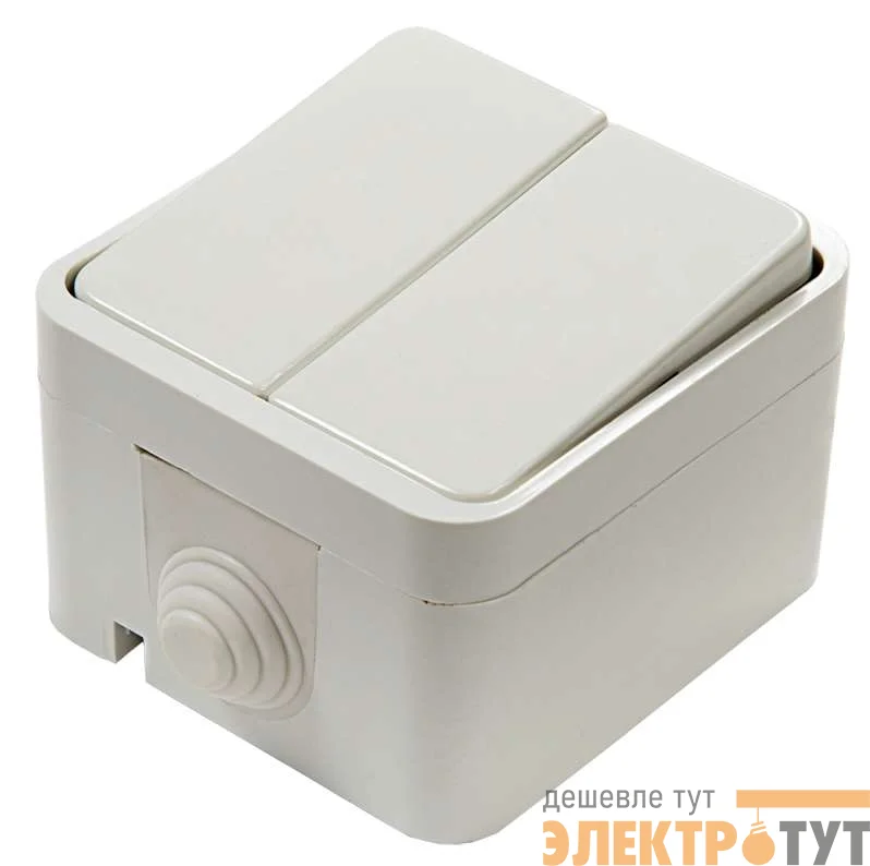 Выключатель 2-кл. ОП Aqua 3200 10А IP44 п/герм. бел. ASD / IN HOME 4690612000435