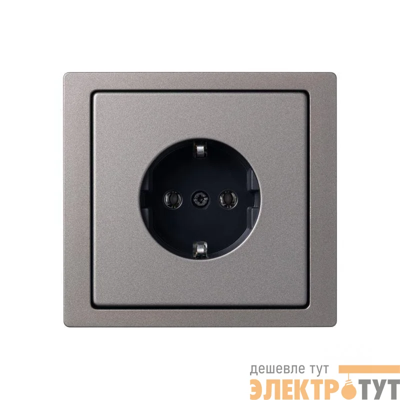 Розетка 2-м СП Merten D-Life 16А IP44 с заземл. без защ. шторок SD никель SchE MTN2301-6050