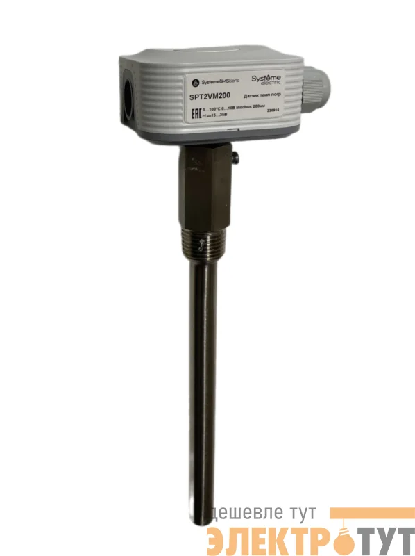Датчик температуры погружной 0-100град.C/0-10В RS485/Modbus 200мм 24В с гильзой SE SPT2VM200
