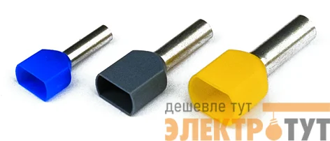 Наконечник-гильза двойная 8мм с изол. фланцем 0.75кв.мм (НШВИ2) бел. (уп.100шт) DKC 2ART5032WN