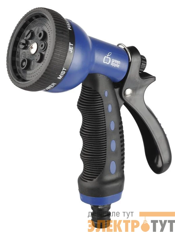 Набор шланг спиральный с коннекторами + пистолет-распылитель 15м х9мм (3/8) 8 бар (1/6) Green Apple Б0003089