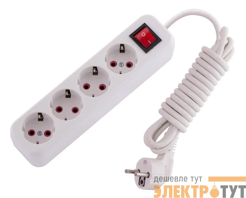 Удлинитель 4х3м с заземл. 16А IP20 Lila с выкл. LEZARD 720-0403-402