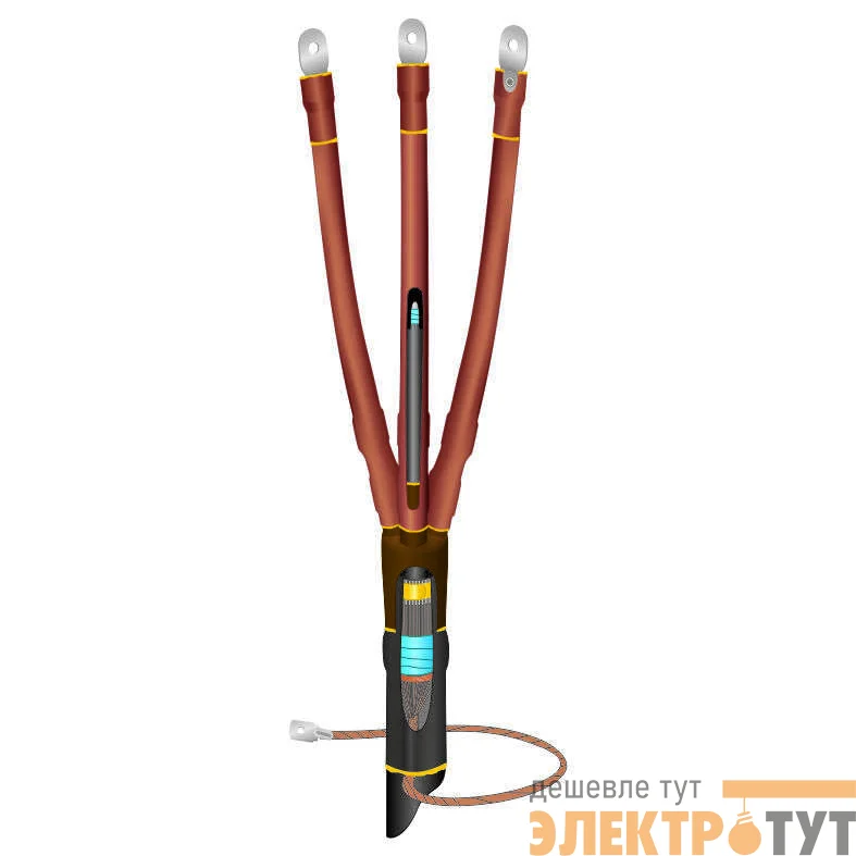 Муфта кабельная концевая внутр. установки 10кВ 10ПКВТпбН-3х(70-120)/800мм с болтовыми наконечниками Нева-Транс Комплект 22060008